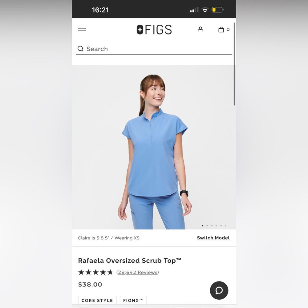Rafaela oversize scrub top FIGS size XS in ceil blue